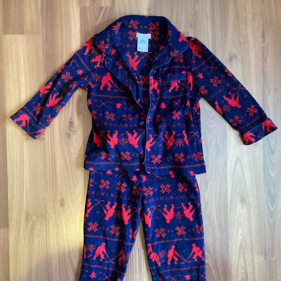 Boys Fleece Hockey PJ Set - Picture 1 of 3